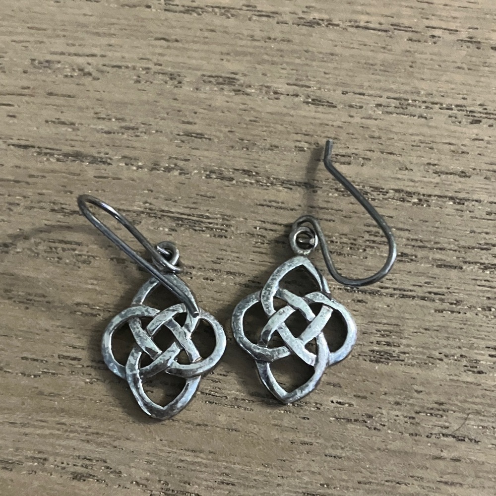 Elegant Silver Knot Earrings